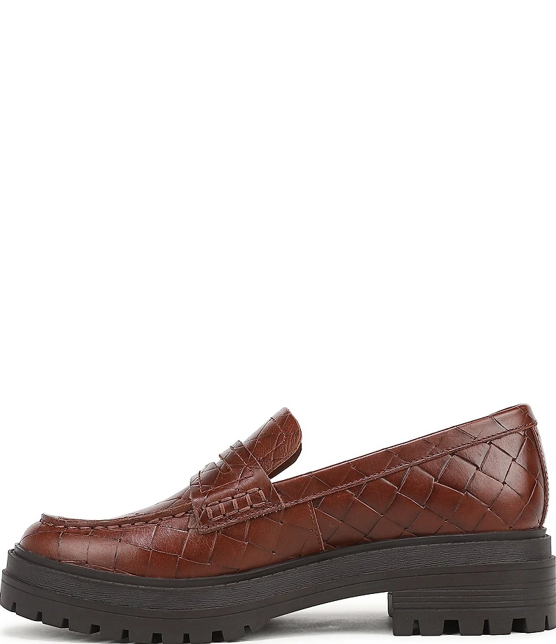 Vionic Georgia Embossed Woven Leather Lug Sole Loafers