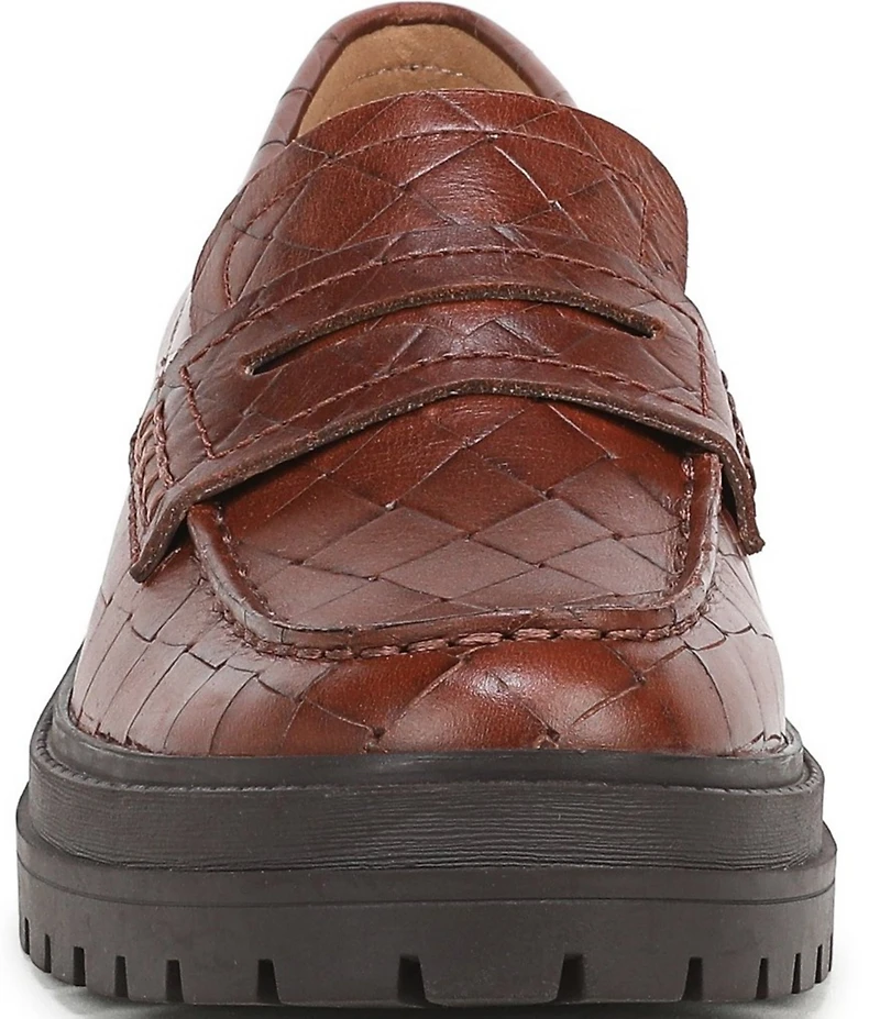 Vionic Georgia Embossed Woven Leather Lug Sole Loafers
