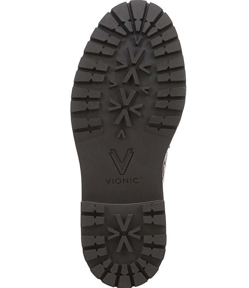 Vionic Georgia Embossed Woven Leather Lug Sole Loafers