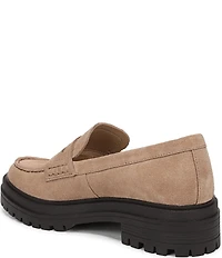 Vionic Georgia Suede Lug Sole Platform Penny Loafers