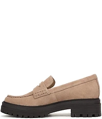 Vionic Georgia Suede Lug Sole Platform Penny Loafers