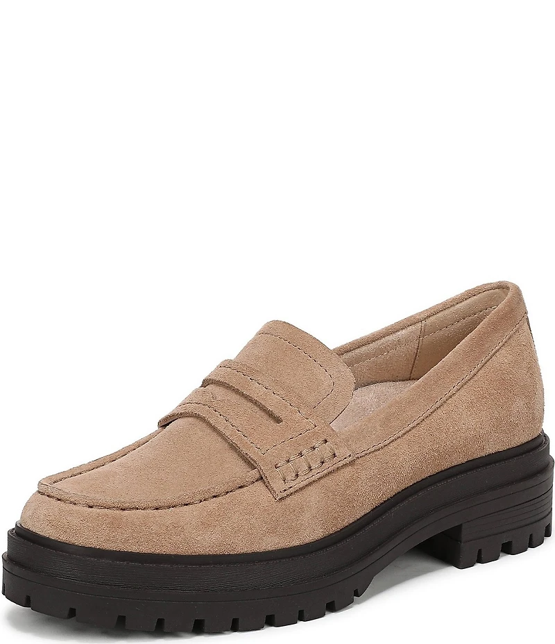 Vionic Georgia Suede Lug Sole Platform Penny Loafers