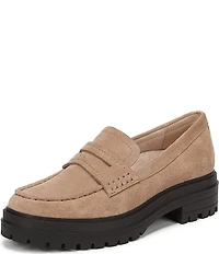 Vionic Georgia Suede Lug Sole Platform Penny Loafers