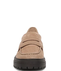 Vionic Georgia Suede Lug Sole Platform Penny Loafers