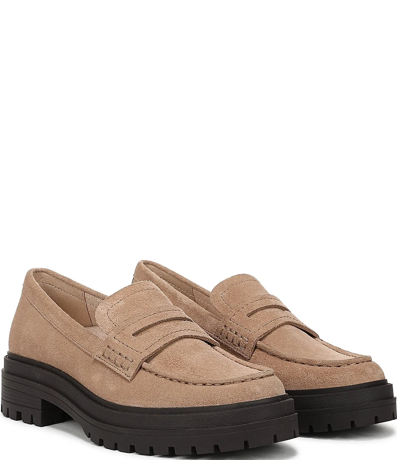 Vionic Georgia Suede Lug Sole Platform Penny Loafers