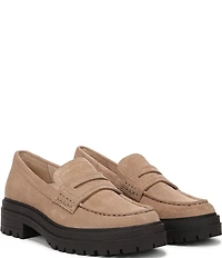 Vionic Georgia Suede Lug Sole Platform Penny Loafers