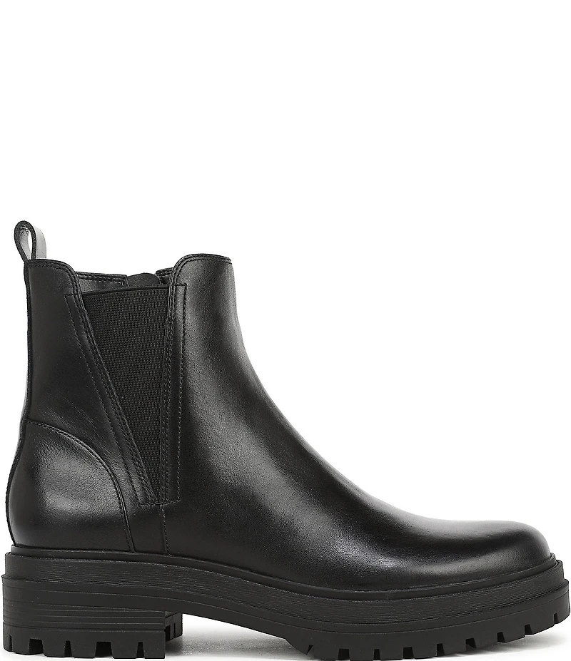 Vionic Georgina Water Repellent Tumbled Leather Lug Sole Booties
