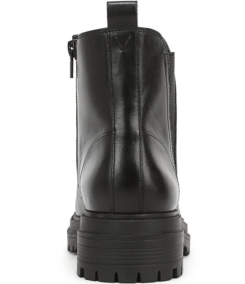 Vionic Georgina Water Repellent Tumbled Leather Lug Sole Booties
