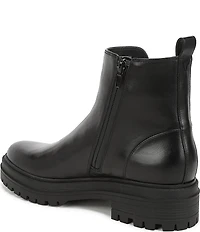Vionic Georgina Water Repellent Tumbled Leather Lug Sole Booties