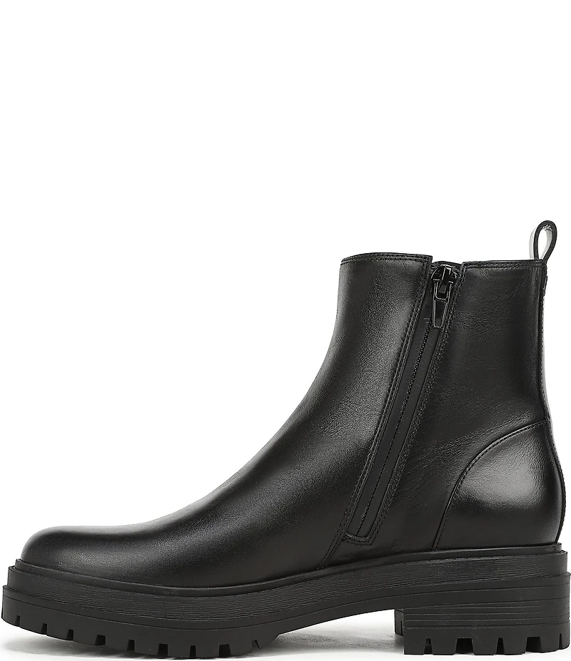 Vionic Georgina Water Repellent Tumbled Leather Lug Sole Booties