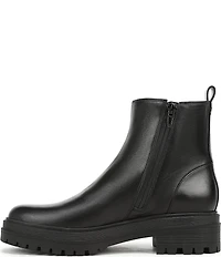 Vionic Georgina Water Repellent Tumbled Leather Lug Sole Booties
