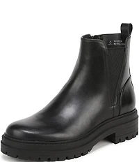 Vionic Georgina Water Repellent Tumbled Leather Lug Sole Booties