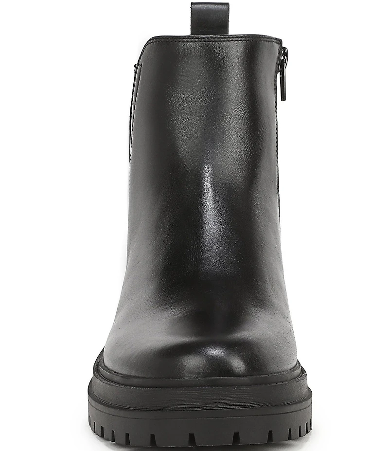 Vionic Georgina Water Repellent Tumbled Leather Lug Sole Booties
