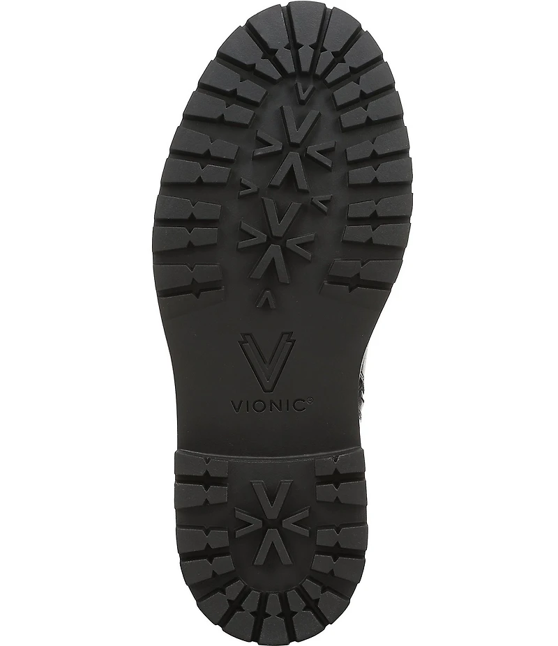 Vionic Georgina Water Repellent Tumbled Leather Lug Sole Booties