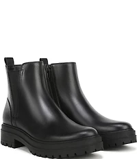 Vionic Georgina Water Repellent Tumbled Leather Lug Sole Booties