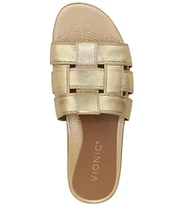 Vionic Glendora Leather Mini Wedge Sandals
