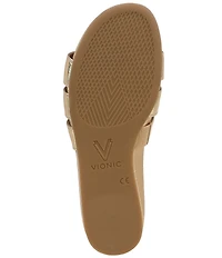 Vionic Glendora Leather Mini Wedge Sandals