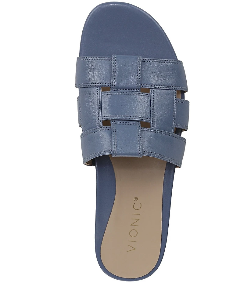 Vionic Glendora Leather Mini Wedge Sandals