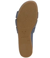 Vionic Glendora Leather Mini Wedge Sandals