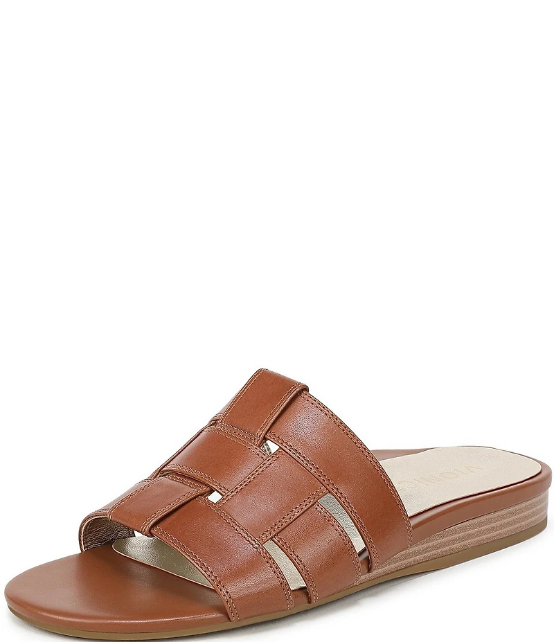 Vionic Glendora Leather Mini Wedge Sandals