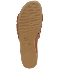Vionic Glendora Leather Mini Wedge Sandals