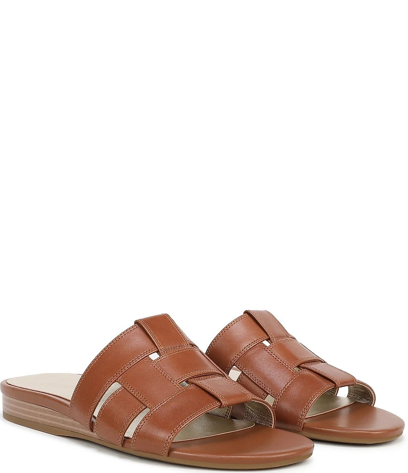 Vionic Glendora Leather Mini Wedge Sandals