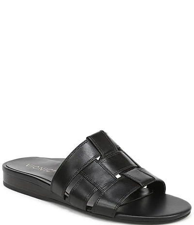 Vionic Glendora Leather Mini Wedge Sandals