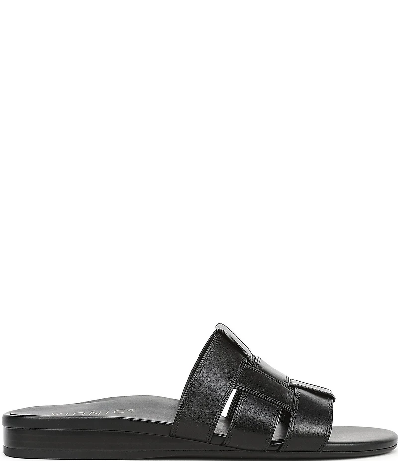 Vionic Glendora Leather Mini Wedge Sandals