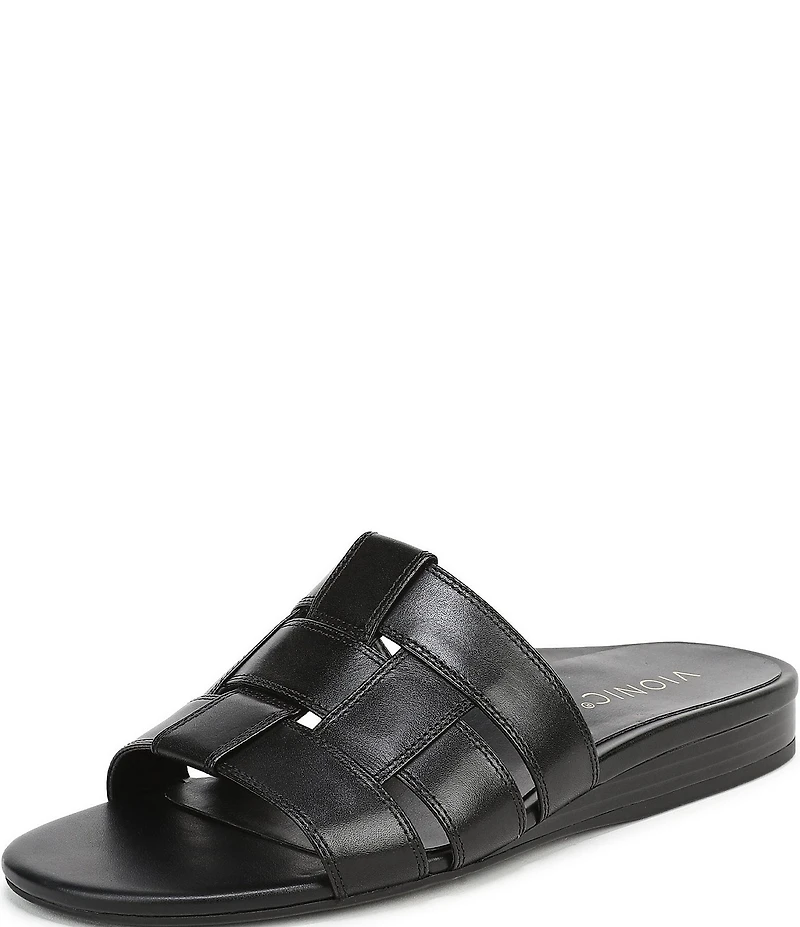 Vionic Glendora Leather Mini Wedge Sandals