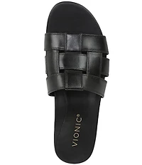 Vionic Glendora Leather Mini Wedge Sandals