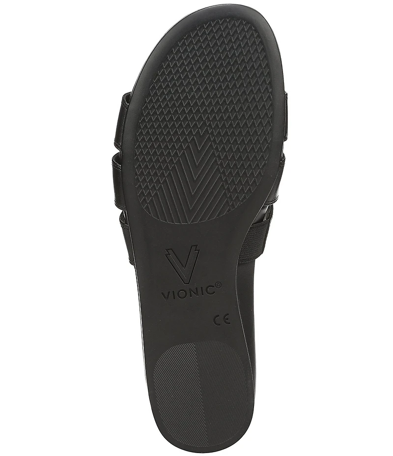 Vionic Glendora Leather Mini Wedge Sandals