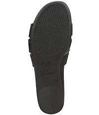 Vionic Glendora Leather Mini Wedge Sandals