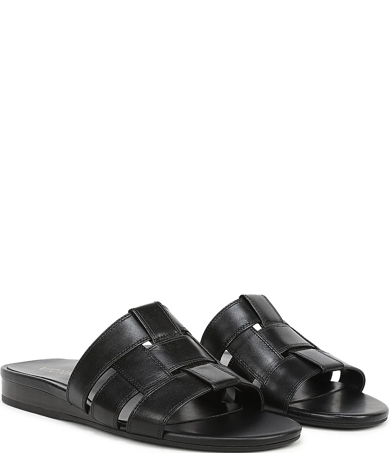 Vionic Glendora Leather Mini Wedge Sandals