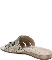 Vionic Glendora Leather Snake Print Mini Wedge Sandals