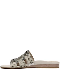 Vionic Glendora Leather Snake Print Mini Wedge Sandals