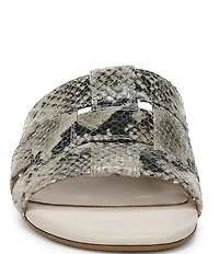 Vionic Glendora Leather Snake Print Mini Wedge Sandals