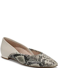 Vionic Gracia Leather Snake Print Flats