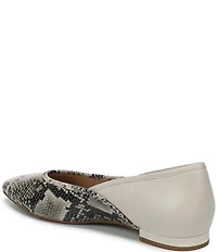 Vionic Gracia Leather Snake Print Flats