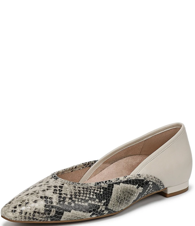 Vionic Gracia Leather Snake Print Flats