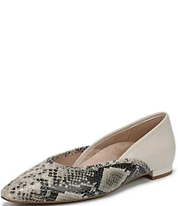 Vionic Gracia Leather Snake Print Flats