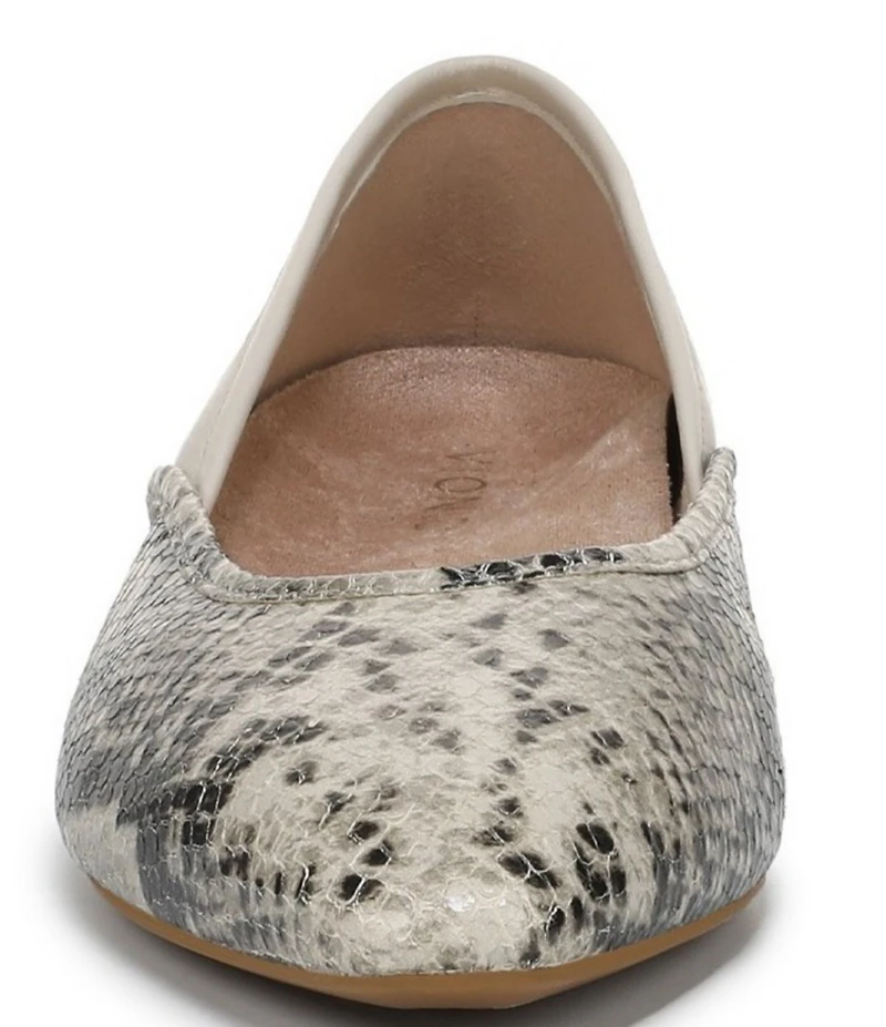 Vionic Gracia Leather Snake Print Flats