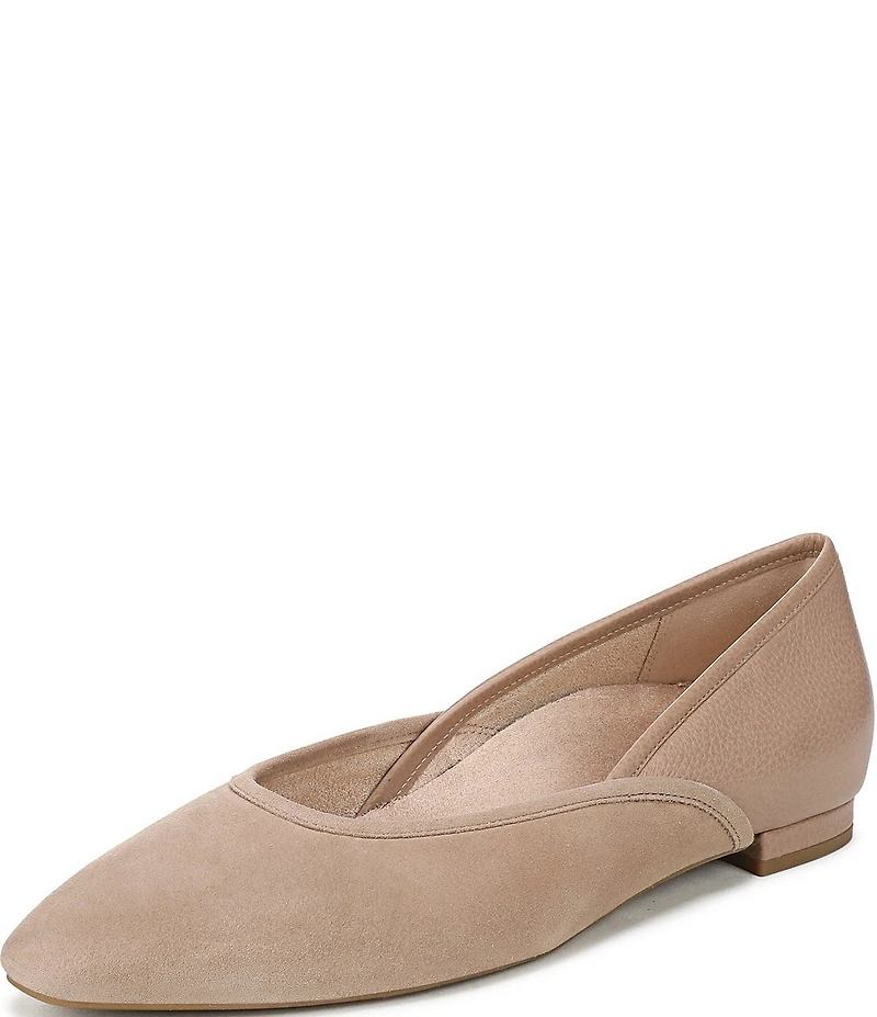 Vionic Gracia Suede Snip Toe Slip On Flats