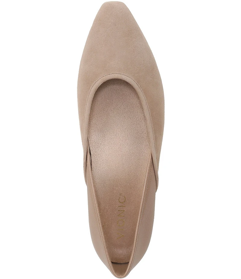 Vionic Gracia Suede Snip Toe Slip On Flats