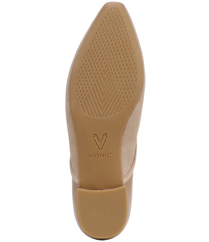 Vionic Gracia Suede Snip Toe Slip On Flats