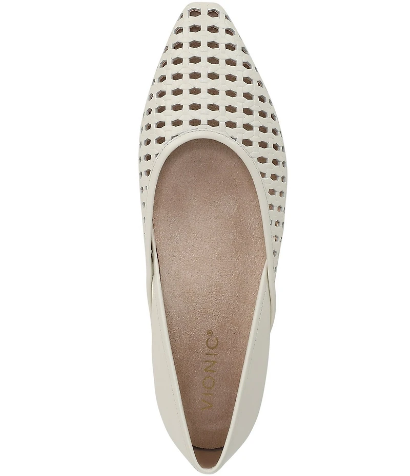 Vionic Gracia Woven Leather Slip On Flats