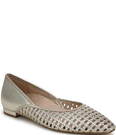 Vionic Gracia Woven Leather Slip On Flats