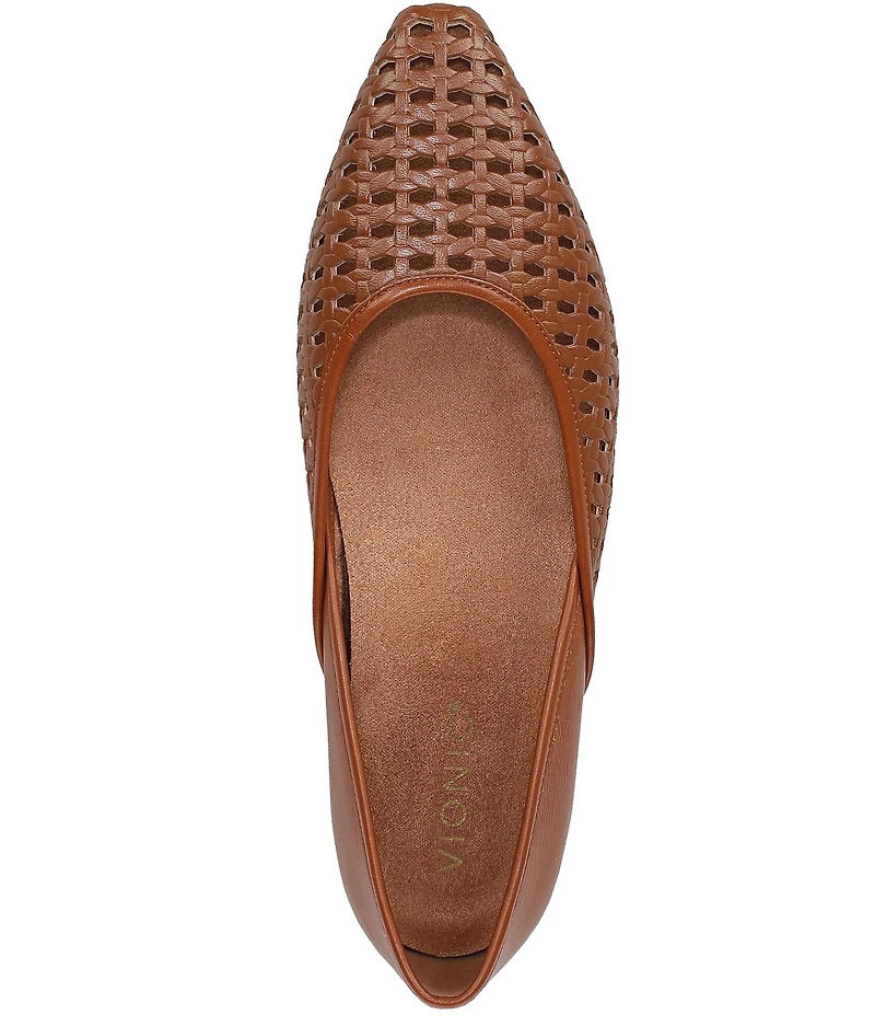 Vionic Gracia Woven Leather Slip On Flats