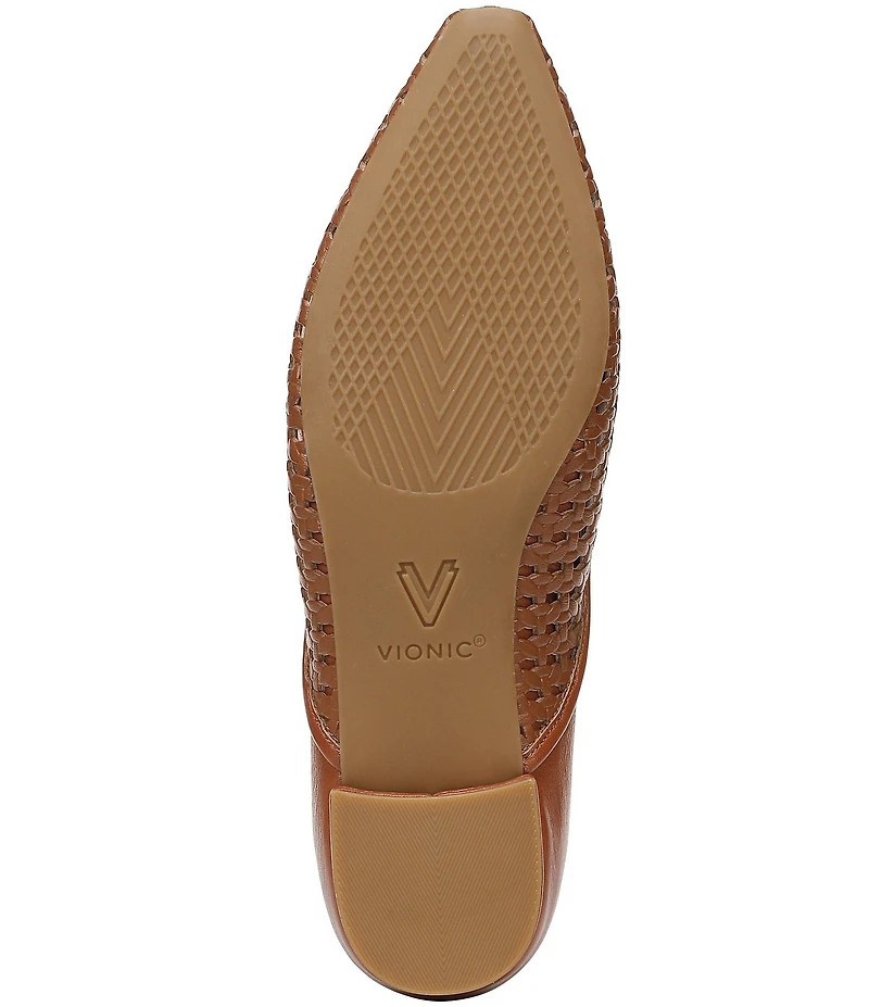 Vionic Gracia Woven Leather Slip On Flats
