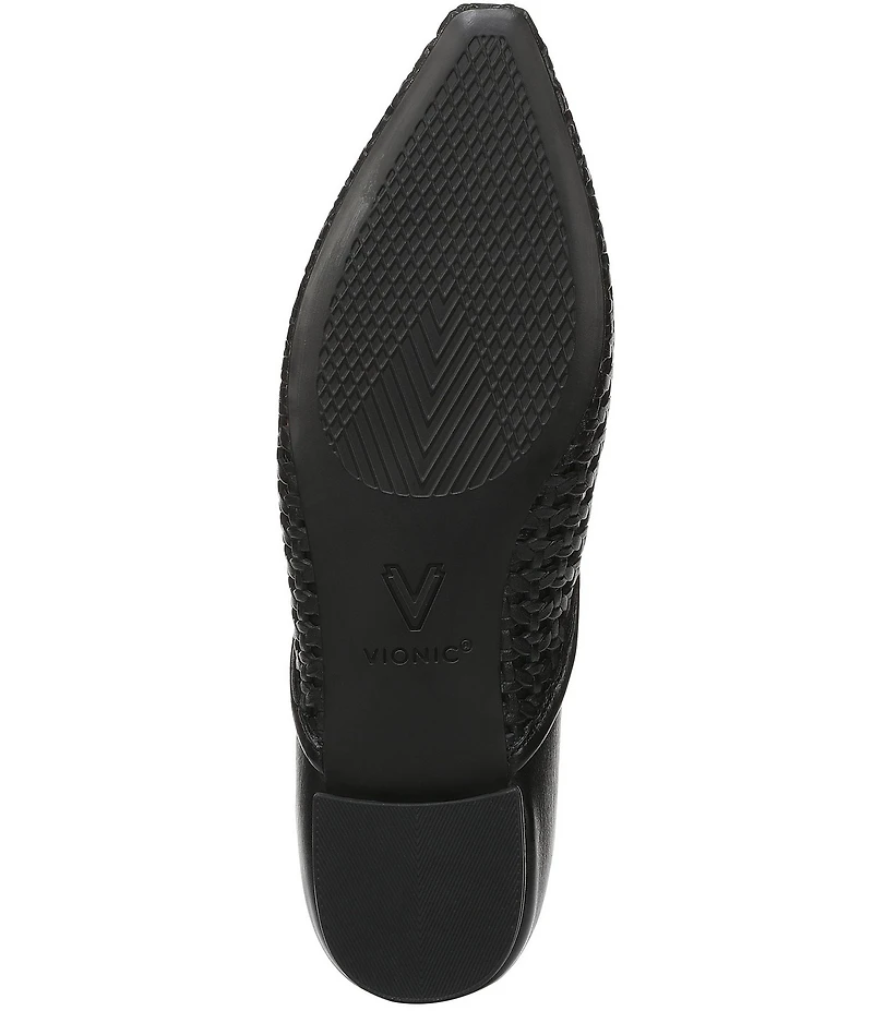 Vionic Gracia Woven Leather Slip On Flats