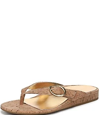 Vionic Grove Cork Mini Wedge Thong Sandals